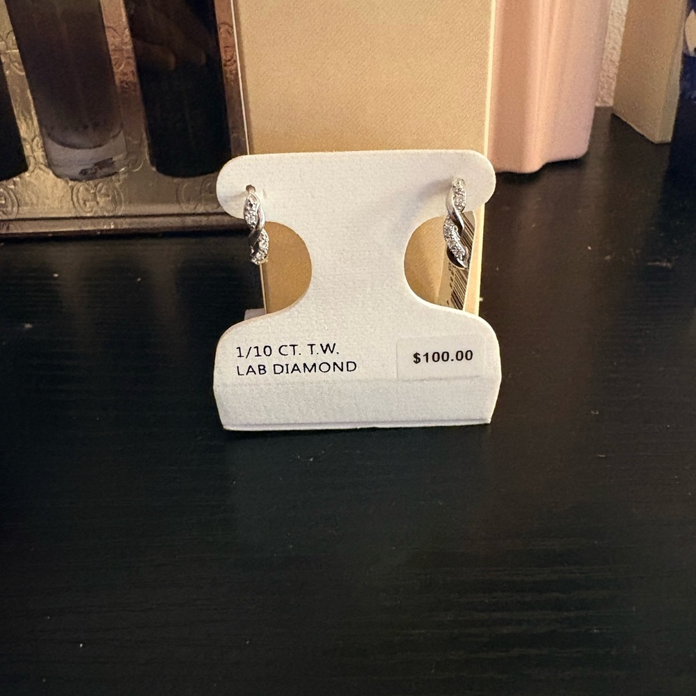 Silver Lab Diamond Earrings